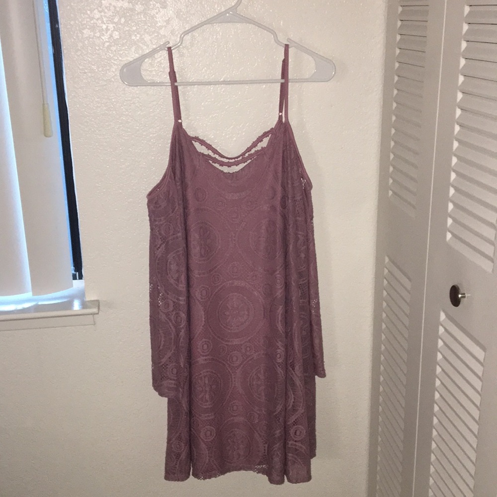 Long sleeved, shoulder cut out dress